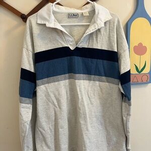 L.L. Bean Navy and Gray Polo Shirt